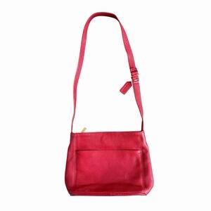 Coach Pink-Red Pebbled Leather Crossbody Bag